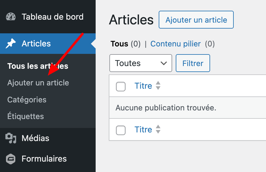 Ajouter un article sur WordPress