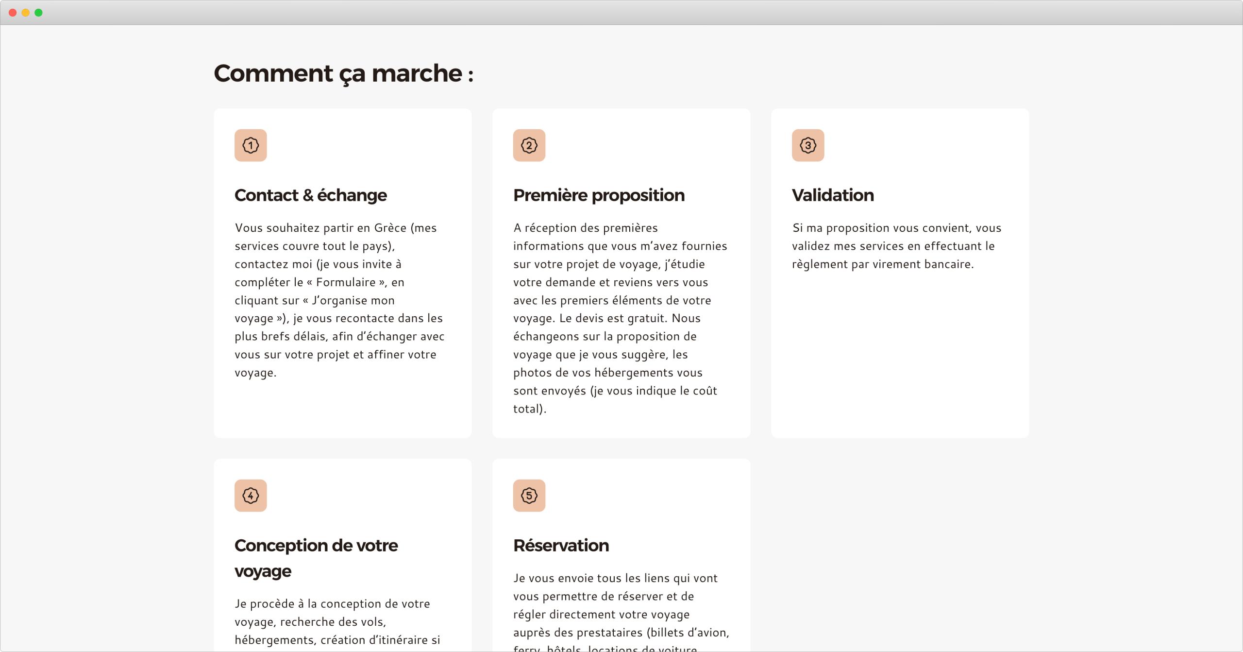 La page Tarifs du site de Maison Philaé