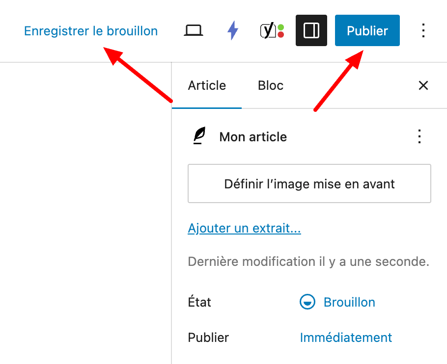 Enregistrer et publier un article sur WordPress